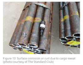 Cargo damaged by surface rust