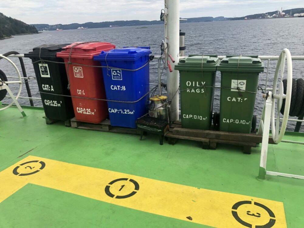 Garbage management on ships includes sorting on ships by categories and further delivery ashore.