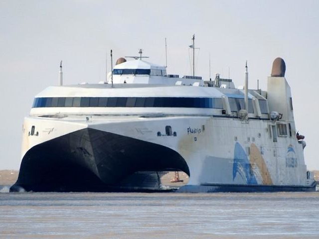 Fastest Ship in the World HSC Francisco on her route between Buenos Aires and Montevideo