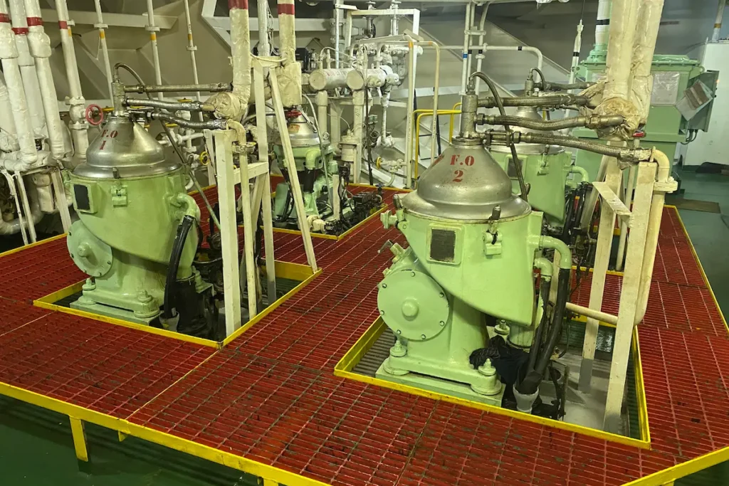 Marine fuel oil purifiers in machinery space