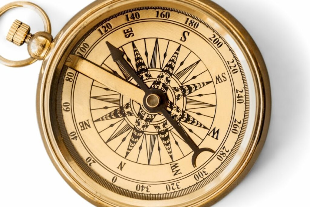 Compass with 16 points - Cardinal, Intercardinal, and Half Points.