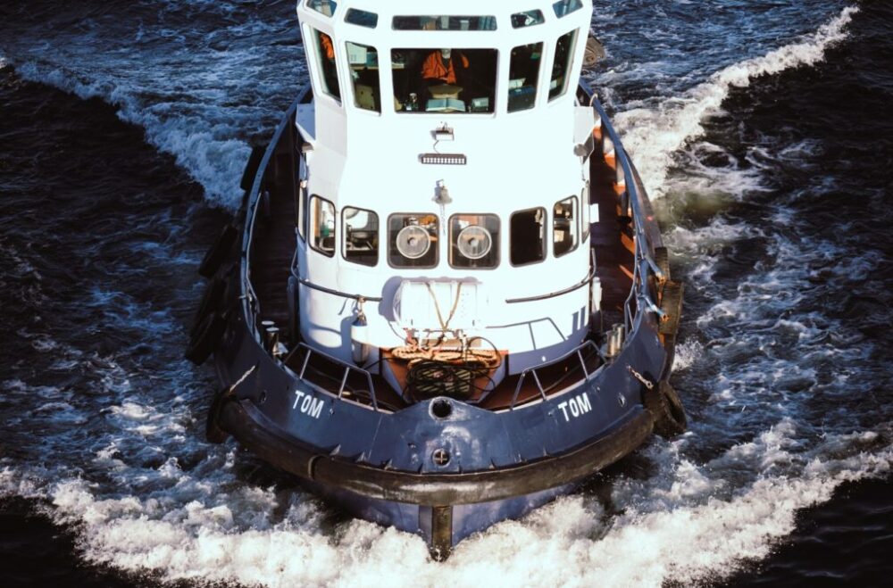 tugboat heading in harbor