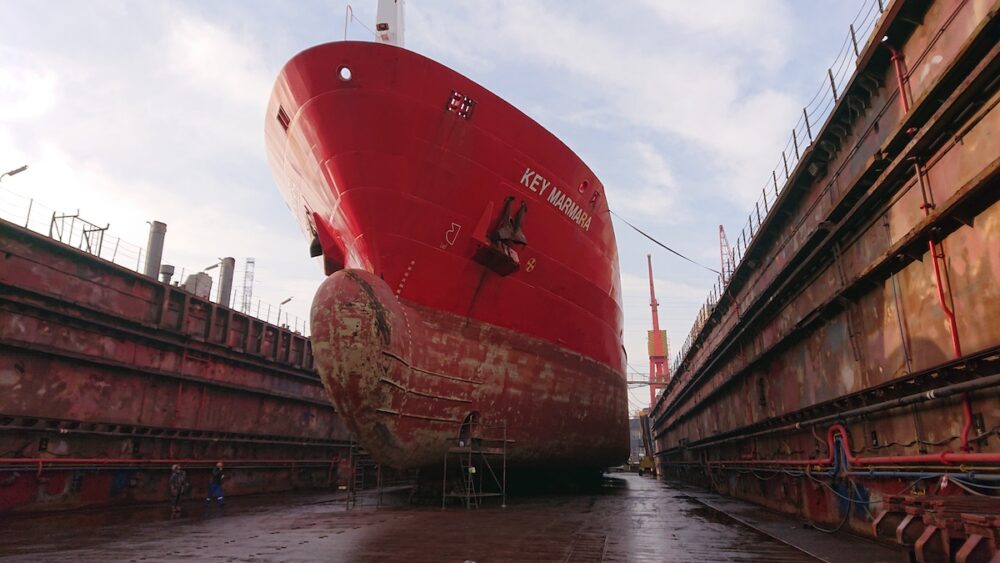 ship in dry dock