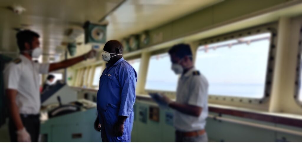 Ship’s Bosun Discussing Daily Job with Chief Officer