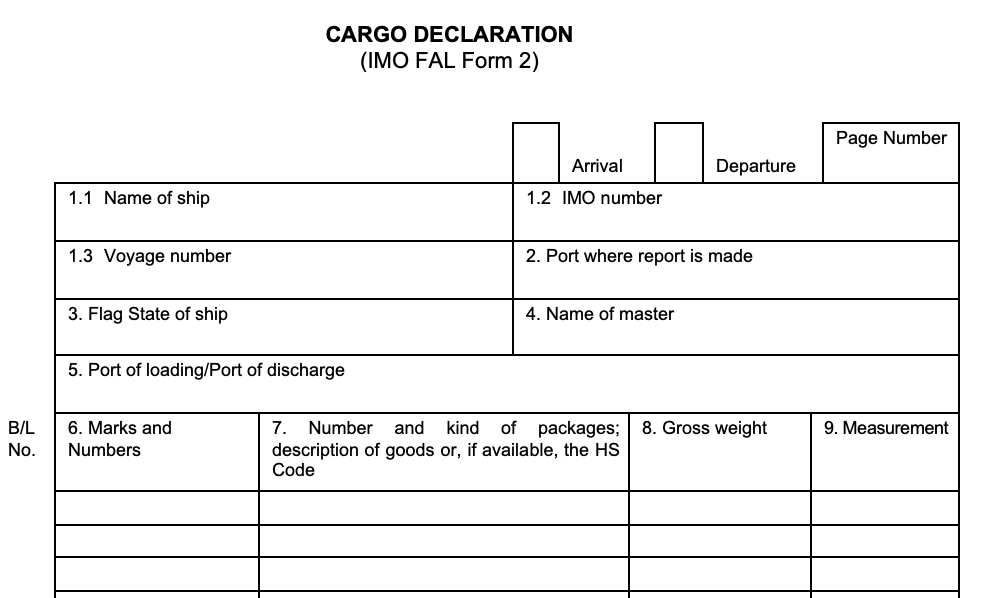 Cargo manifest