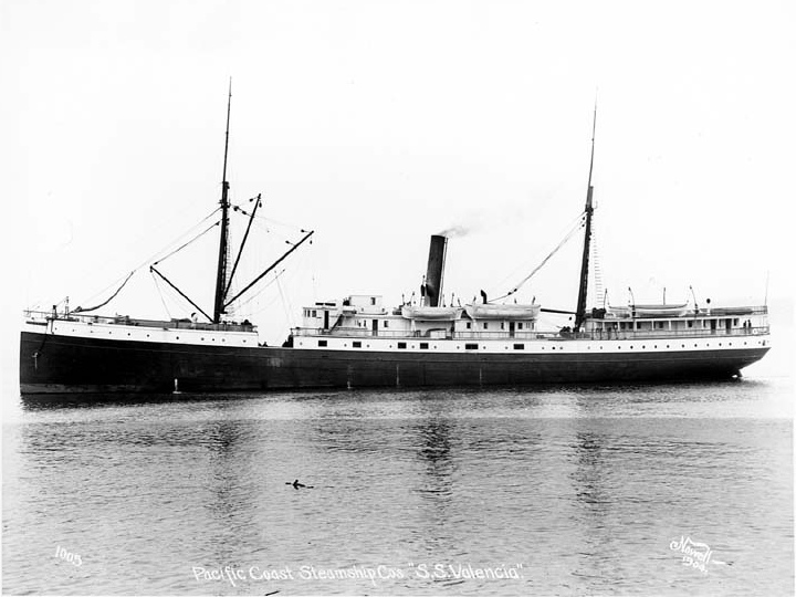 Passenger ship SS Valencia wrecked on Vancouver Island