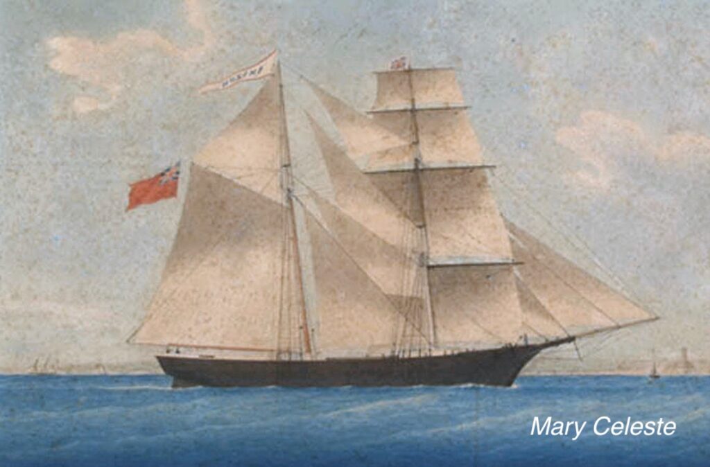Painting of Mary Celeste merchant brigantine