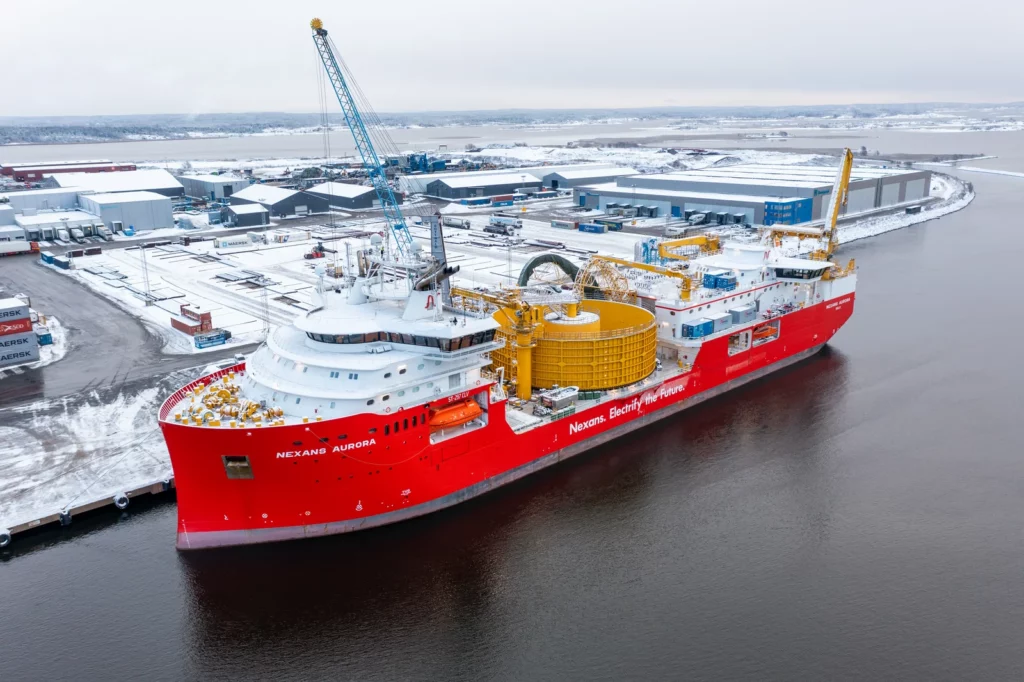 A new Cable Laying vessel (CLV) Nexans Aurora in Port of Fredrikstad