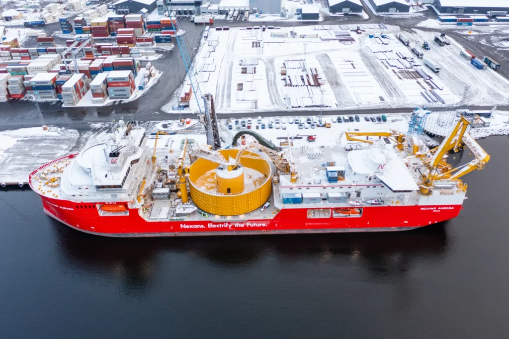 A new Cable Laying vessel (CLV) Nexans Aurora in Port of Fredrikstad