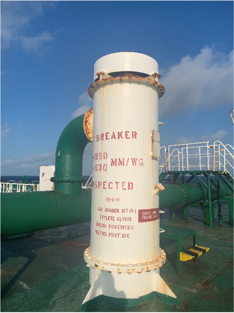 Example of PV breaker onboard VLCC size oil tanker
