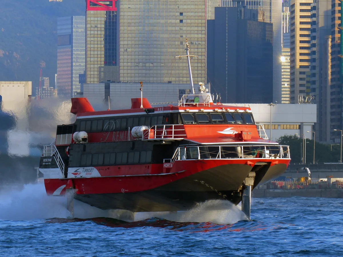 Hydrofoil boat at full speed