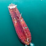 Aerial photo of ULCC Ultra Large Crude Carrier at sea