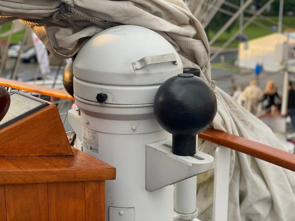 Magnetic Compass on the Polish sail training ship Dar Młodzieży