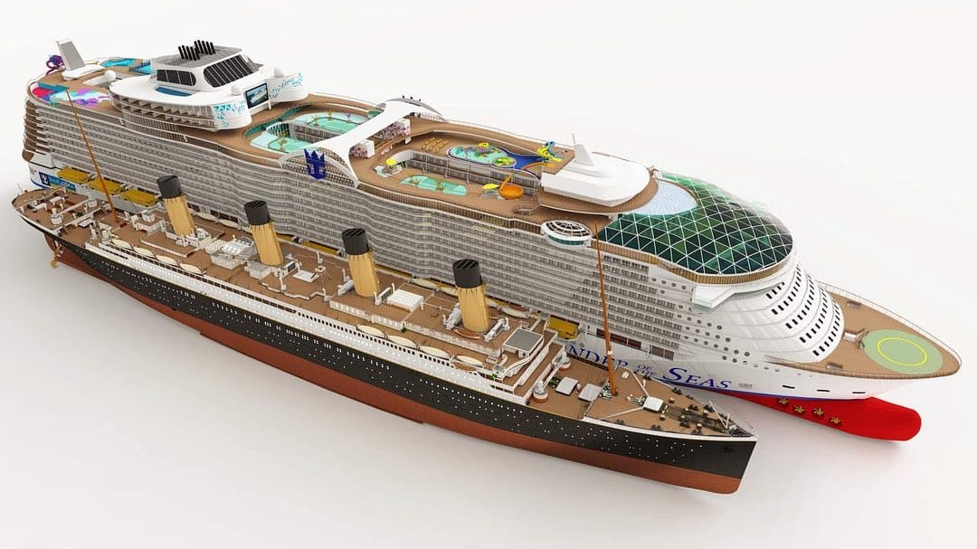 The Size Of Titanic Compared To Modern Cruise Ships