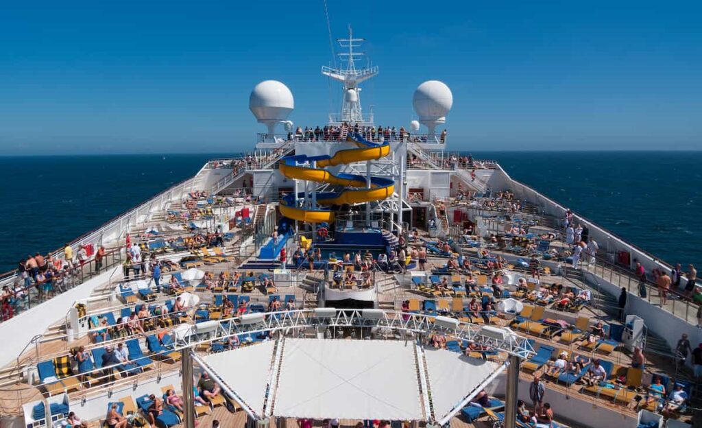 cruise ship with water slides