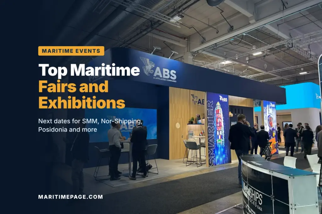 Top maritime fairs and exhibitions: the ABS stand in the exhibition hall at Nor-Shipping 2025