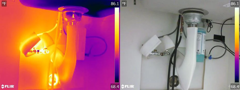 Thermal and visible image taken simultaneously.