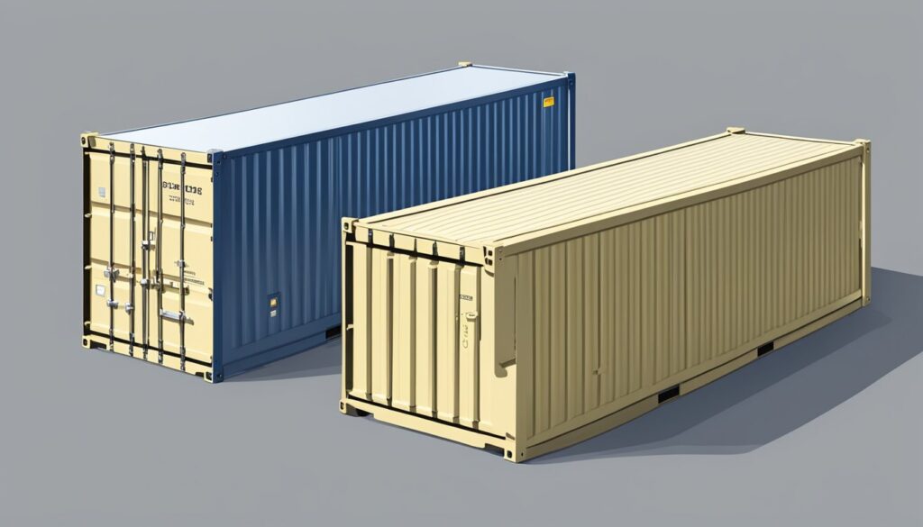 Image with shipping container widely used packed goods.