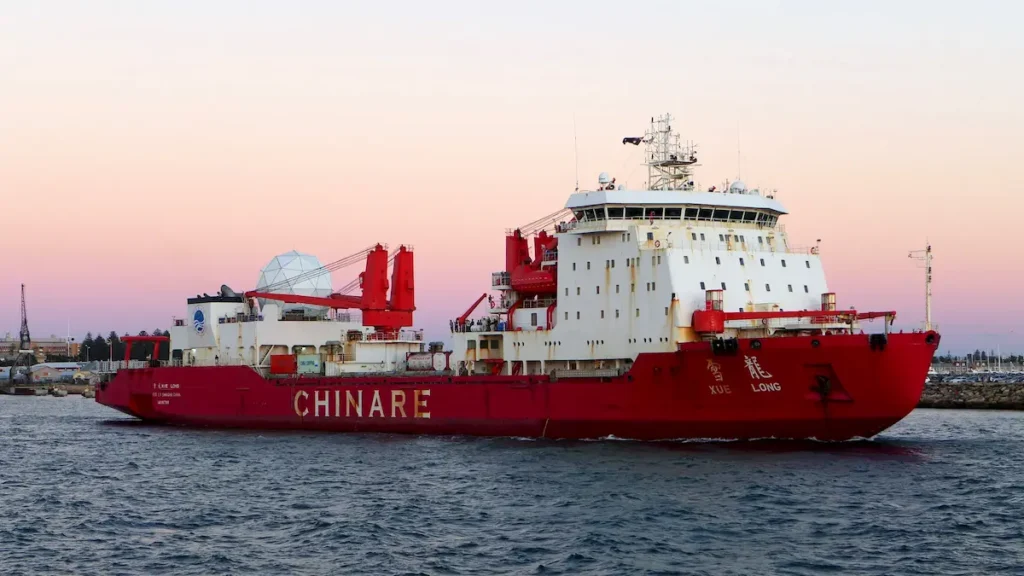 Chinese icebreaking research ship Xue Long (Snow Dragon)