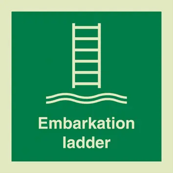 LSS018 (ISO 7010- E053) shipboard sign Embarkation ladder