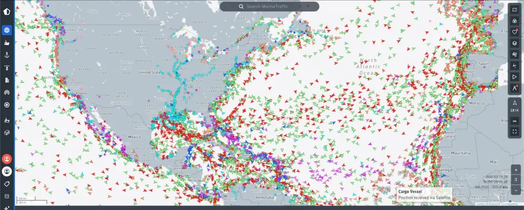 MarineTraffic Vessel tracking Map on Desctop