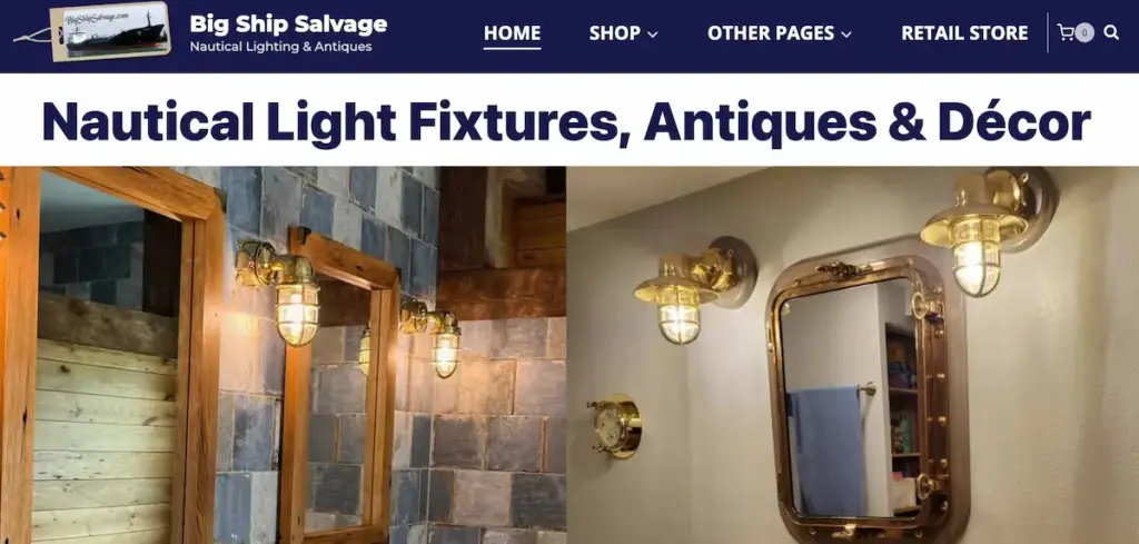 Big Ship Salvage Nautical Light Fixtures Antiques Decor